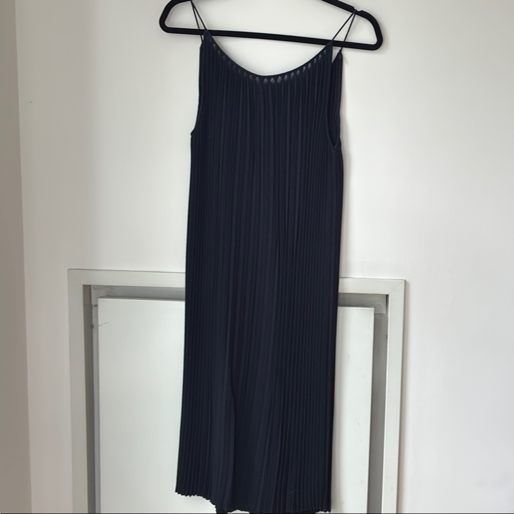 Club Monaco Black Pleated Knit Cami Dress
